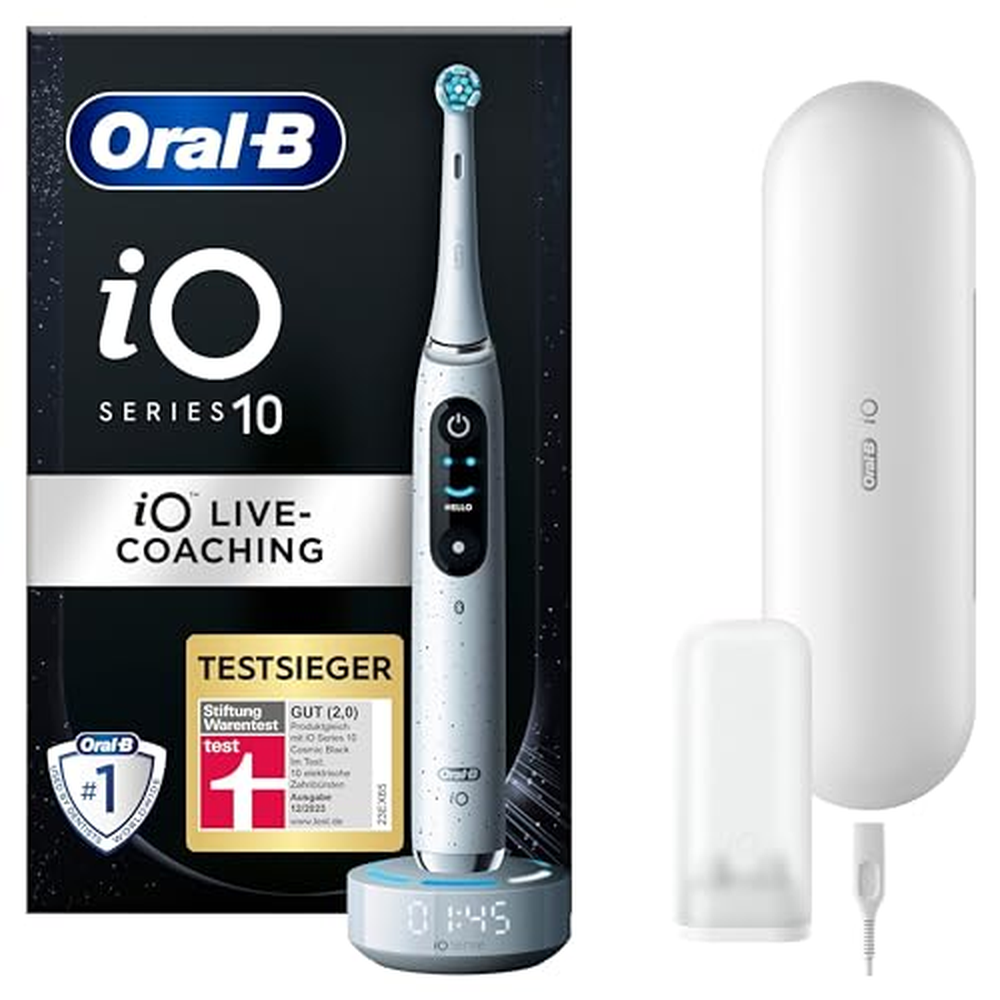 Elektrický zubní kartáček Oral-B iO Series 10, 7 režimů čištění, péče o zuby, iOSense, barevný displej a nabíjecí cestovní pouzd